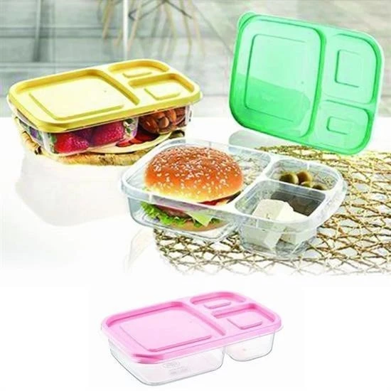 Miracle Omni® 3 Bölmeli Sefer Tası Pratik Kolay Gıda Diyet Saklama Erzak Kabı