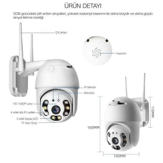 Miracle Omni® 20 MP HD Lens İç Dış Mekan Suya Danıklı IP Wifi Network Güvenlik Kamerası Wifi Kamera - 8