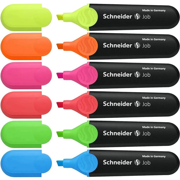 Schneider Neon Canlı Renk Fosforlu Kalem 6'lı Set