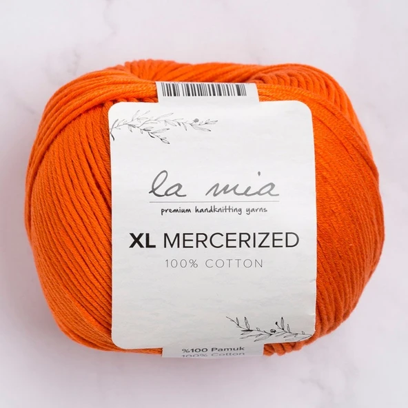 La Mia XL Mercerized Turuncu El Örgü İpi - 194 - 33772