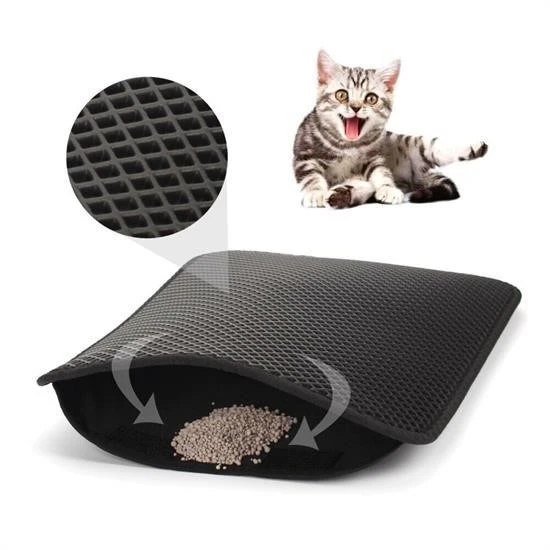 Miracle Omni® Kedi Tuvalet Önü Kum Toplayıcı Temizleyici Elekli Gri Paspas