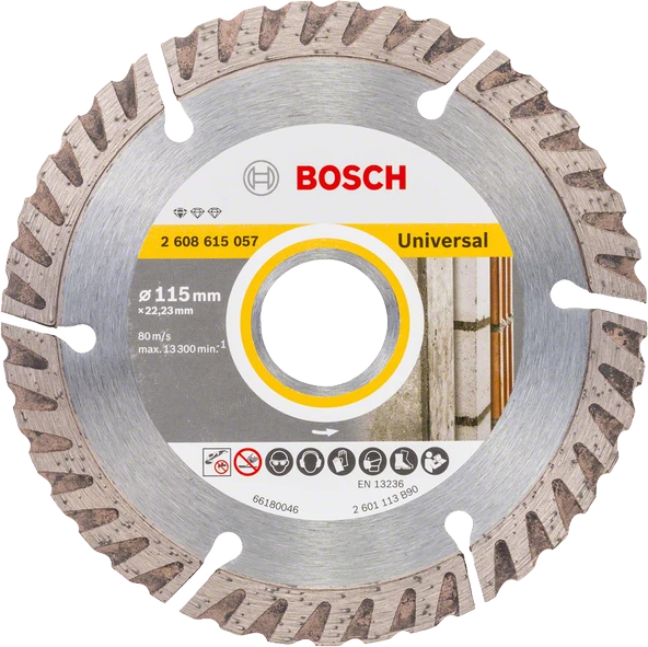 Bosch - Standard Seri Genel Yapı Malzemeleri İçin Elmas Kesme Diski 115 mm 10'lu Paket