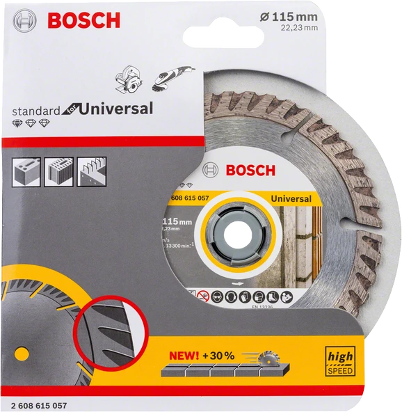 Bosch - Standard Seri Genel Yapı Malzemeleri İçin Elmas Kesme Diski 115 mm - Resim 2