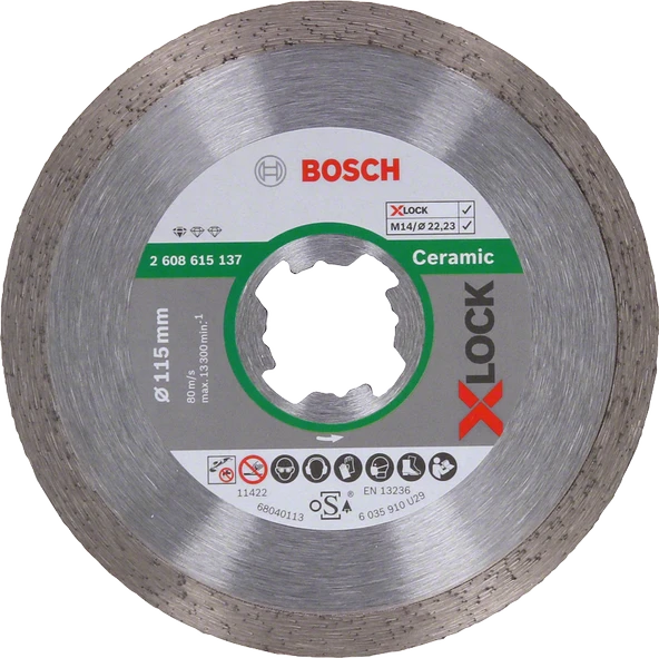 Bosch - X-LOCK - Standard Seri Seramik İçin Elmas Kesme Diski 115 mm