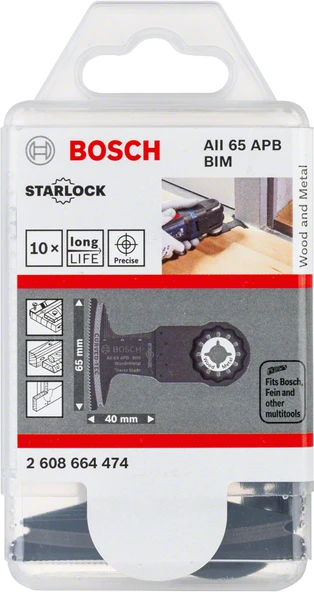 Bosch - Starlock - AII 65 APB - BIM Ahşap ve Metal İçin Daldırmalı Testere Bıçağı 10'lu - 2