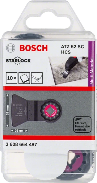 Bosch - Starlock - ATZ 52 SC - HCS Harç ve Beton Artıkları İçin Sert Raspa Bıçağı 10'lu - 2