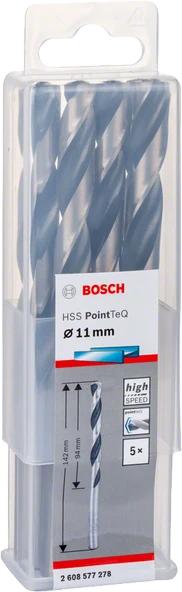 Bosch - HSS-PointeQ Metal Matkap Ucu 11,0 mm 5'li - 2