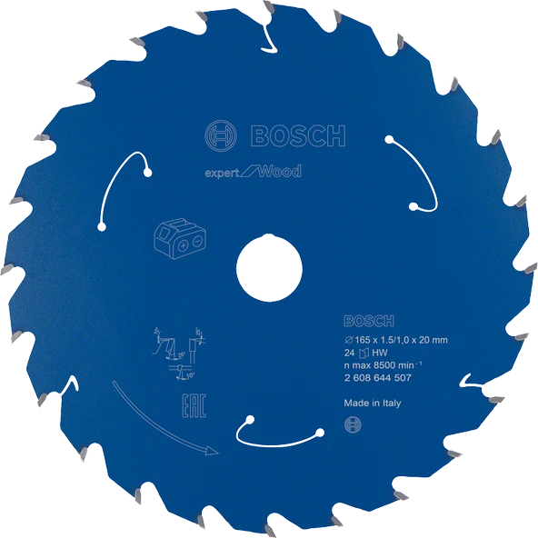 Bosch - Expert for Serisi Ahşap için Akülü Daire Testere Bıçağı 165*20 mm 24 Diş