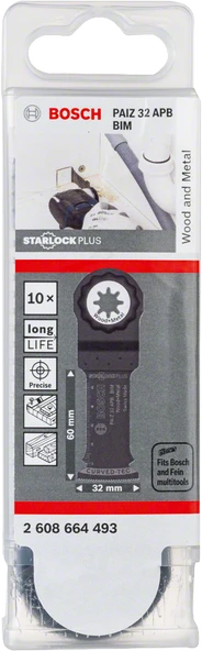 Bosch - Starlock Plus - PAIZ 32 APB - BIM Ahşap ve Metal İçin Daldırmalı Testere Bıçağı 10'lu - 2