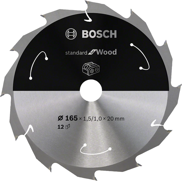 Bosch - Standard for Serisi Ahşap için Akülü Daire Testere Bıçağı 165*20 mm 12 Diş