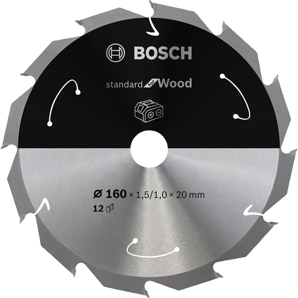 Bosch - Standard for Serisi Ahşap için Akülü Daire Testere Bıçağı 160*20 mm 12 Diş
