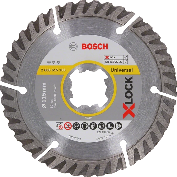 Bosch - X-LOCK - Standard Seri Genel Yapı Malzemeleri İçin Elmas Kesme Diski 115 mm