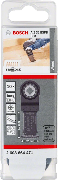 Bosch - Starlock - AIZ 32 BSPB - BIM Sert Ahşap İçin Daldırmalı Testere Bıçağı 10'lu - 2