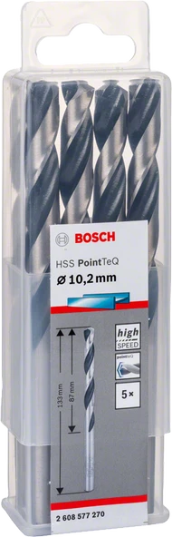 Bosch - HSS-PointeQ Metal Matkap Ucu 10,2 mm 5'li - 2