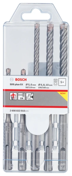 Bosch - SDS plus-5X Serisi Kırıcı Delici Matkap Ucu 5 Parça Set (5,6 x 110 mm, 6,8,10 x 160 mm) - 2