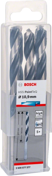 Bosch - HSS-PointeQ Metal Matkap Ucu 10,9 mm 5'li - 2