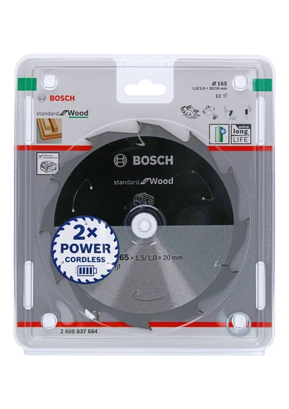 Bosch - Standard for Serisi Ahşap için Akülü Daire Testere Bıçağı 165*20 mm 12 Diş - 2