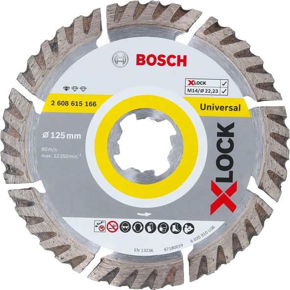 Bosch - X-LOCK - Standard Seri Genel Yapı Malzemeleri İçin Elmas Kesme Diski 125 mm