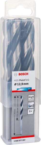 Bosch - HSS-PointeQ Metal Matkap Ucu 12,9 mm 5'li - 2