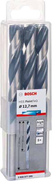 Bosch - HSS-PointeQ Metal Matkap Ucu 12,7 mm 5'li - 2