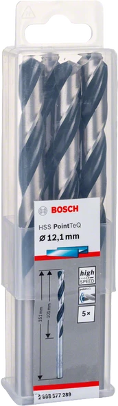 Bosch - HSS-PointeQ Metal Matkap Ucu 12,1 mm 5'li - 2
