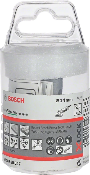 Bosch - X-LOCK - Best Serisi, Taşlama İçin Seramik Kuru Elmas Delici 14*30 mm - 2