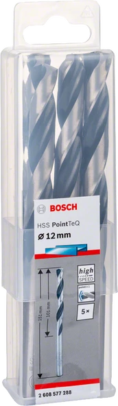 Bosch - HSS-PointeQ Metal Matkap Ucu 12,0 mm 5'li - 2