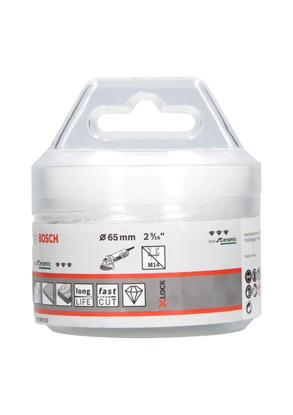 Bosch - X-LOCK - Best Serisi, Taşlama İçin Seramik Kuru Elmas Delici 65*35 mm - 2