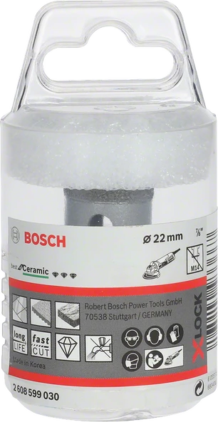 Bosch - X-LOCK - Best Serisi, Taşlama İçin Seramik Kuru Elmas Delici 22*35 mm - 2