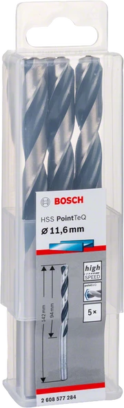 Bosch - HSS-PointeQ Metal Matkap Ucu 11,6 mm 5'li - 2