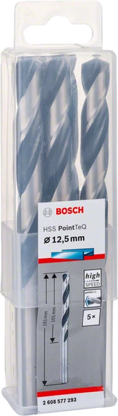 Bosch - HSS-PointeQ Metal Matkap Ucu 12,5 mm 5'li - 2