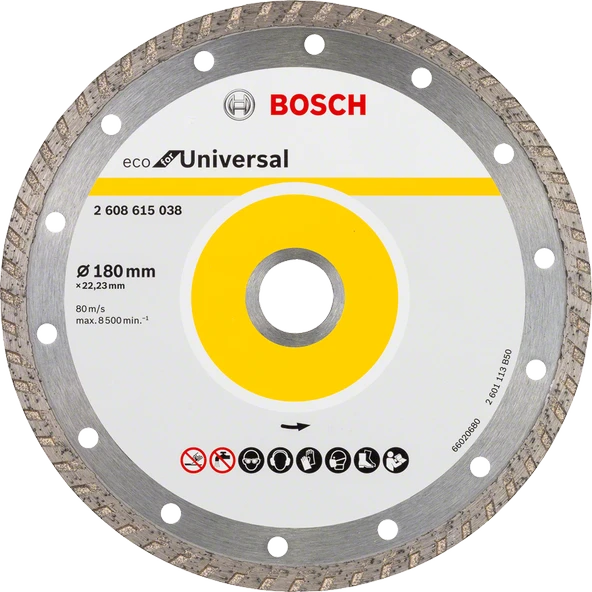 Bosch - Ekonomik Seri Genel Yapı Malzemeleri İçin Elmas Kesme Diski 180 mm Turbo