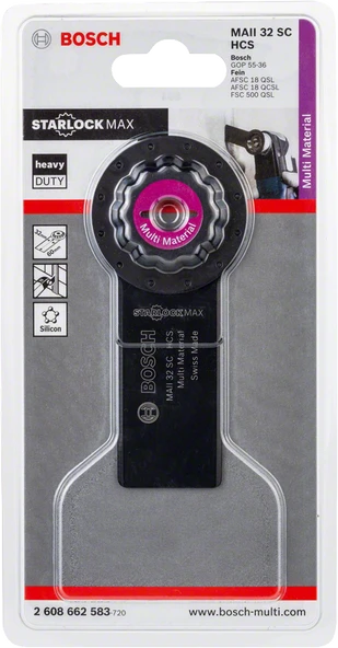 Bosch - Starlock Max - MAII 32 SC - HCS Üniversal Derz ve Macun Kesici Testere Bıçağı (Japon Bıcagı) 1'li - 2