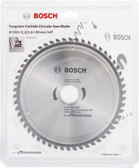 Bosch - Optiline Eco Serisi Alüminyum için Daire Testere Bıçağı 190*30 54 Diş - 2
