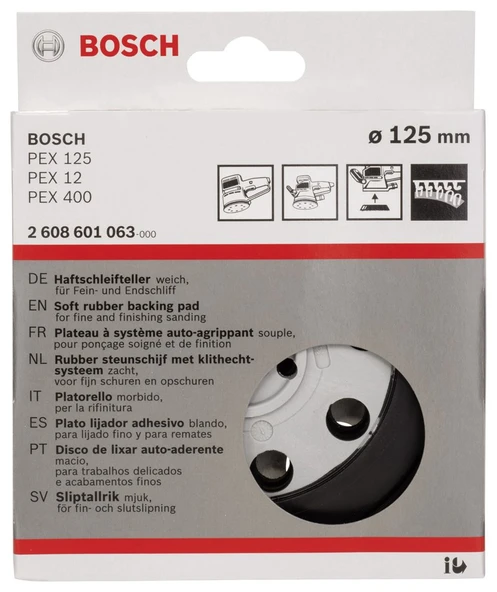 Bosch - 125 mm Zımpara Tabanı Sert (PEX) - Resim 2