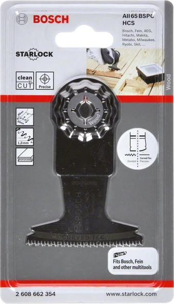 Bosch - Starlock - AII 65 BSPC - HCS Sert Ahşap İçin Daldırmalı Testere Bıçağı 1'li - 2