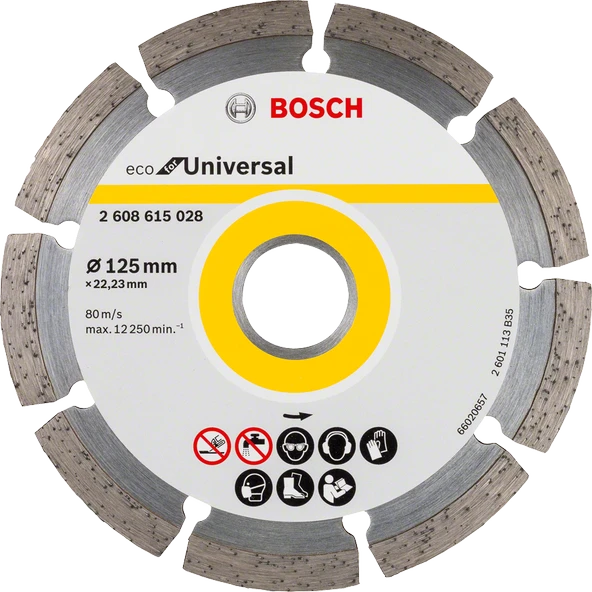 Bosch - Ekonomik Seri 9+1 Genel Yapı Malzemeleri İçin Elmas Kesme Diski 125 mm