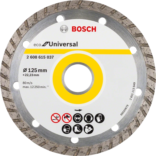 Bosch - Ekonomik Seri Genel Yapı Malzemeleri İçin Elmas Kesme Diski 125 mm Turbo