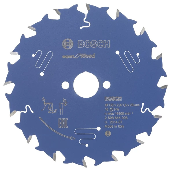 Bosch - Expert Serisi Ahşap için Daire Testere Bıçağı 130*20 mm 16 Diş