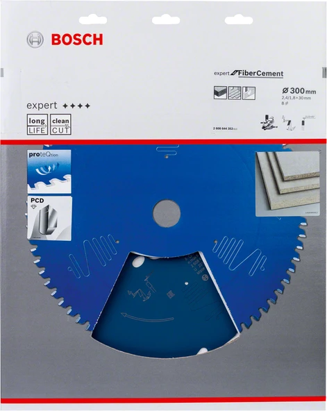 Bosch - Expert Serisi Lifli Çimento ve Alçıpan için Daire Testere Bıçağı 300*30 8 Diş - 2