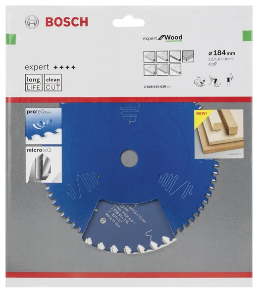 Bosch - Expert Serisi Ahşap için Daire Testere Bıçağı 184*16 mm 40 Diş - 2