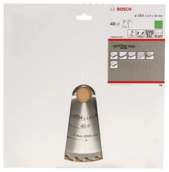 Bosch - Optiline Serisi Ahşap için Daire Testere Bıçağı 254*30 mm 40 Diş - 2