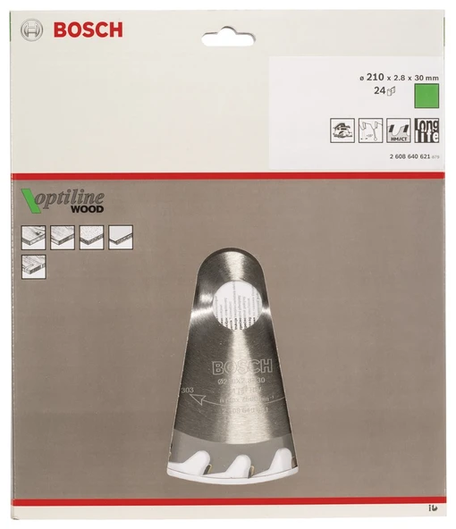 Bosch - Optiline Serisi Ahşap için Daire Testere Bıçağı 210*30 mm 24 Diş - 2