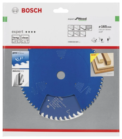Bosch - Expert Serisi Ahşap için Daire Testere Bıçağı 165*30 mm 48 Diş - 2