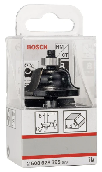 Bosch - Standard Seri Ahşap İçin Çift Oluklu Sert Metal Kenar Biçimlendirme Frezesi 8*12,7*61mm - 2