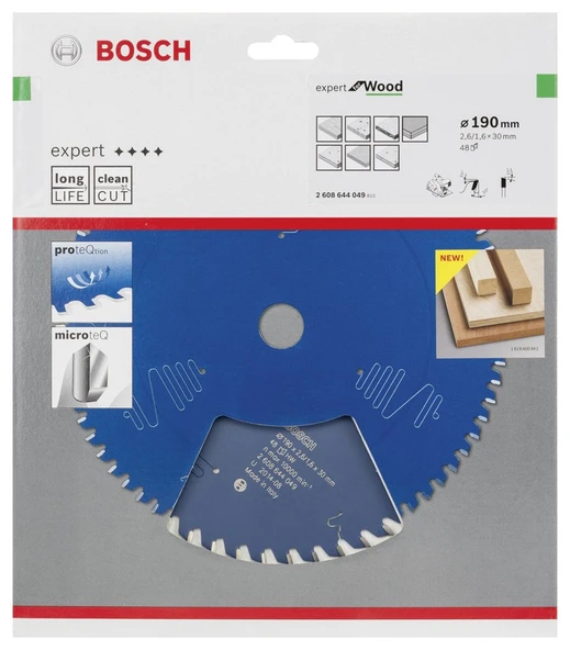 Bosch - Expert Serisi Ahşap için Daire Testere Bıçağı 190*30 mm 48 Diş - 2