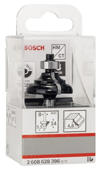 Bosch - Standard Seri Ahşap İçin Çift Oluklu Sert Metal Kenar Biçimlendirme Frezesi 8*9,5*57 mm - 2