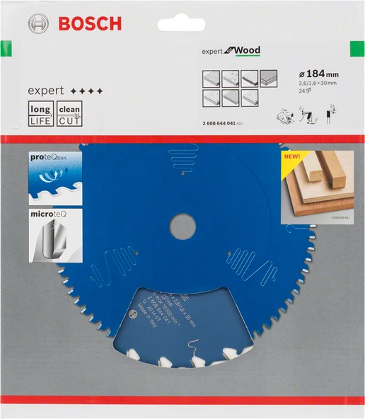 Bosch - Expert Serisi Ahşap için Daire Testere Bıçağı 184*30 mm 24 Diş - 2