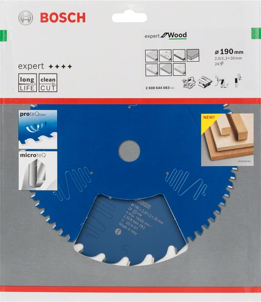 Bosch - Expert Serisi Ahşap için Daire Testere Bıçağı 190*30 mm 24 Diş - 2