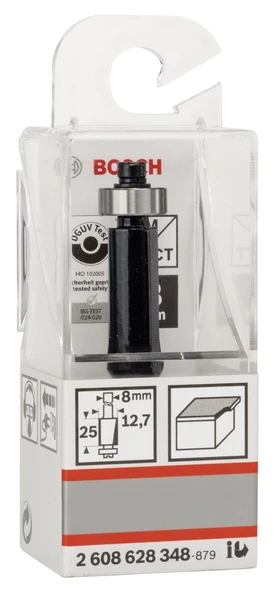 Bosch - Standard Seri Laminant İçin Çift Oluklu, Sert Metal Bilya Yataklı Freze Ucu 8*12,7*68 mm - 2